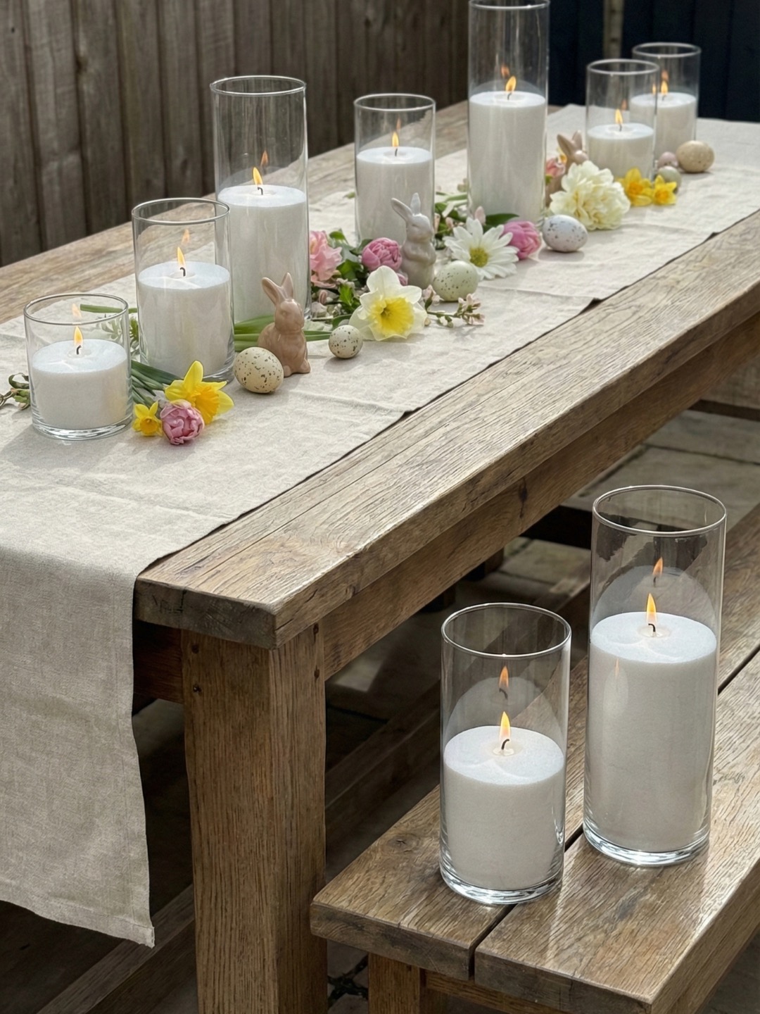 Elegant candle groupings for wedding table decor