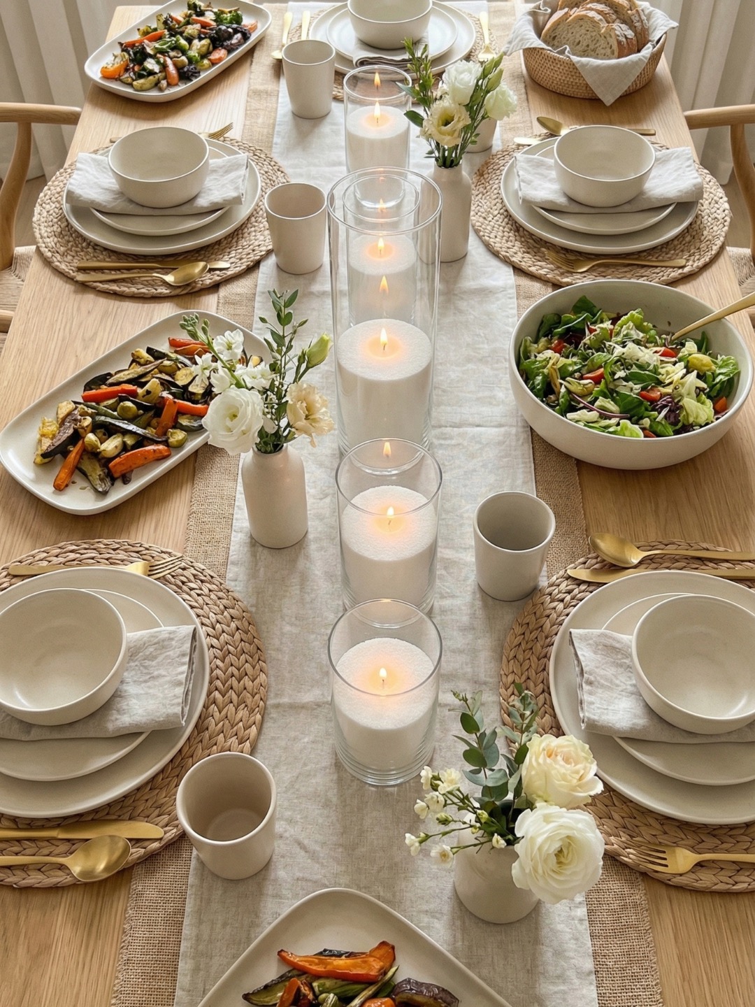 Romantic candlelit styling for a reception table