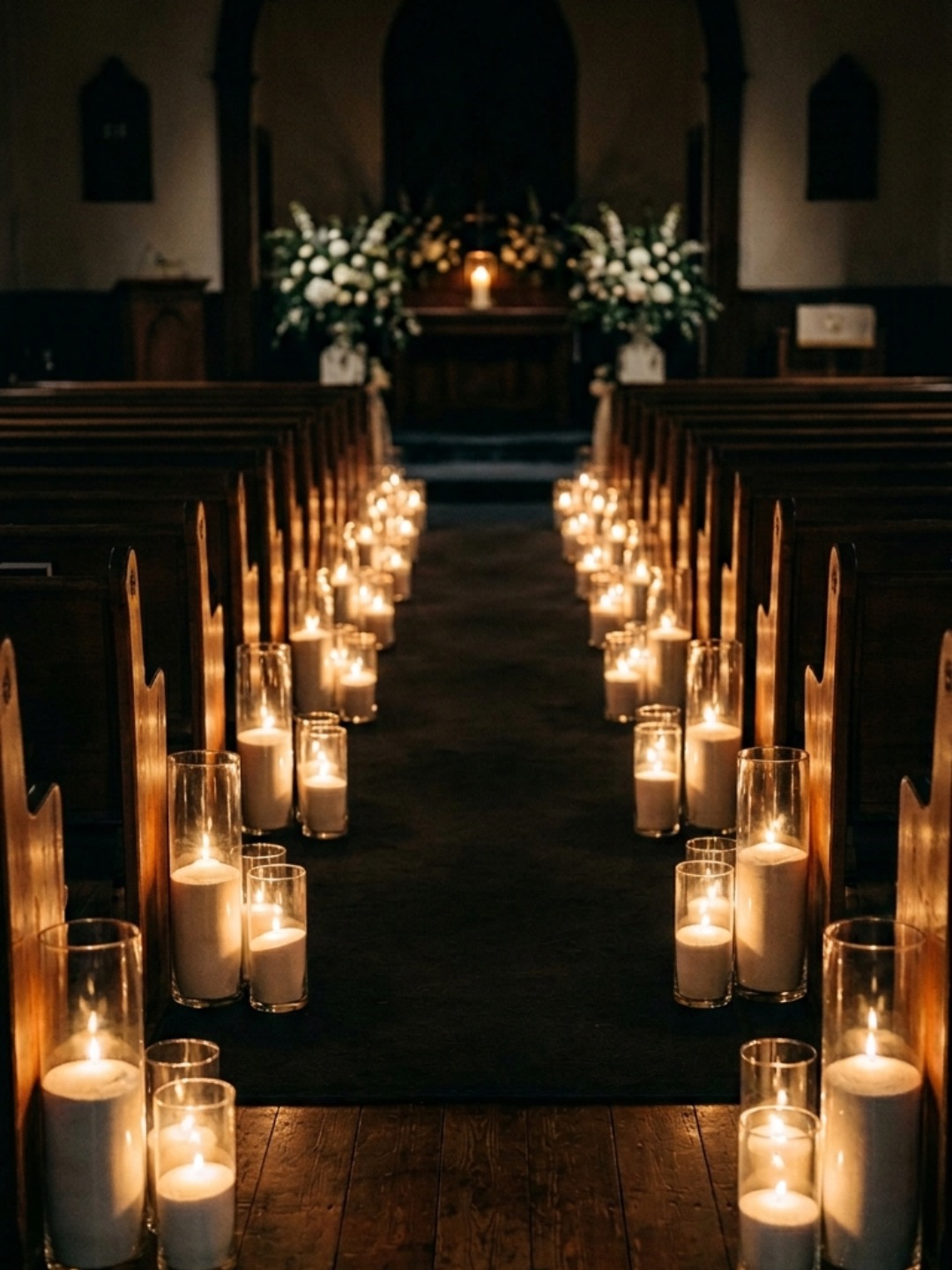 Romantic candlelit styling for a reception table