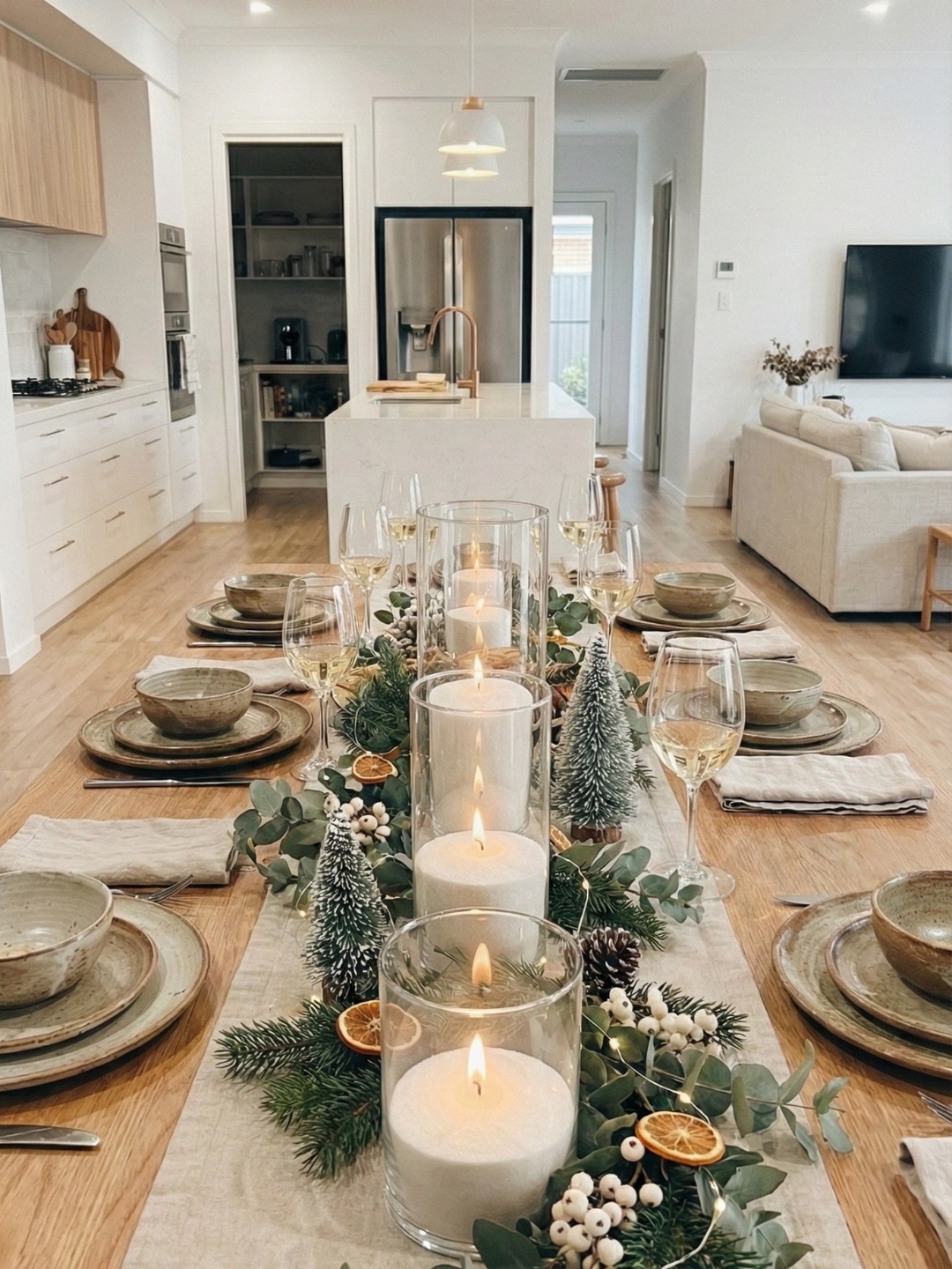 Wedding candle arrangement with soft ambient lighting
