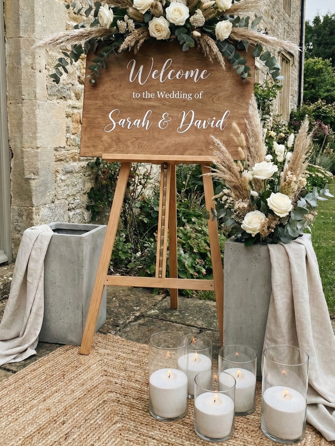Wedding reception candle styling detail